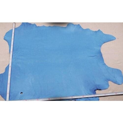 Blue Genuine Pig grain skin leather material sale by whole piece