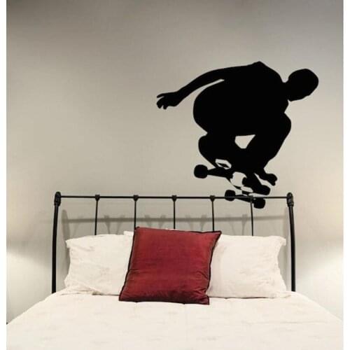 Skater Wall Decal Sport Skating Vinyl Stickers Wallpaper Boy Bedroom Wall Door Decoration Modern Style Mural A154