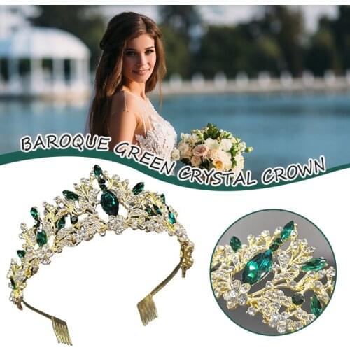 Bridal Crown Rhinestone Headbands for Women Girls Bride Wedding Tiaras Princess Diadem Baroque Headpieces Cosplay Hair Jewelry