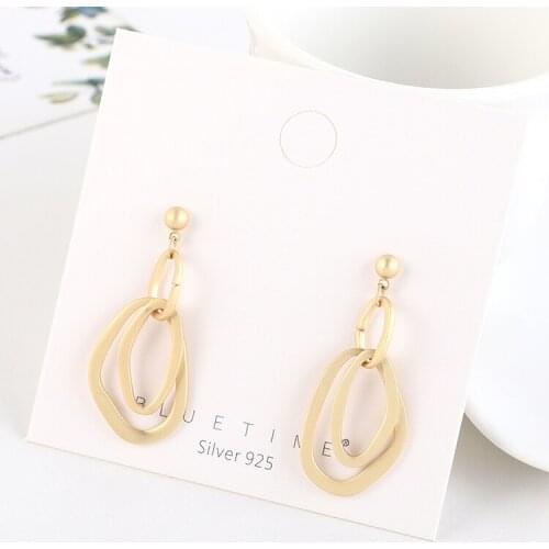TONGKWOK Bohemia Exaggeration Dangle Earrings For Women Silk Thread Tassel Metal Long Chandelier Earrings #140908