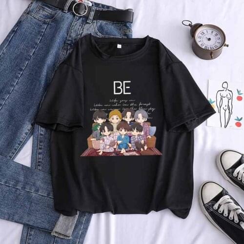 Street top trend Print Bangtan boy Shirt Women student T-Shirt Plus Size Casual Female Tops 90s Sexy Mujer Loose Cotton Clothes