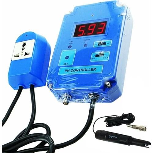 PH-301 PH Controller Meter Tester with Optional HI/LO Action Range Replaceable BNC Electrode CO2 Solution,EU Plug
