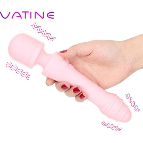 VATINE AV Magic Wand Female Masturbation Heating Dildo Sex Toys For Women Lesbian Double Vibration 7 Speed Clit Stimulator