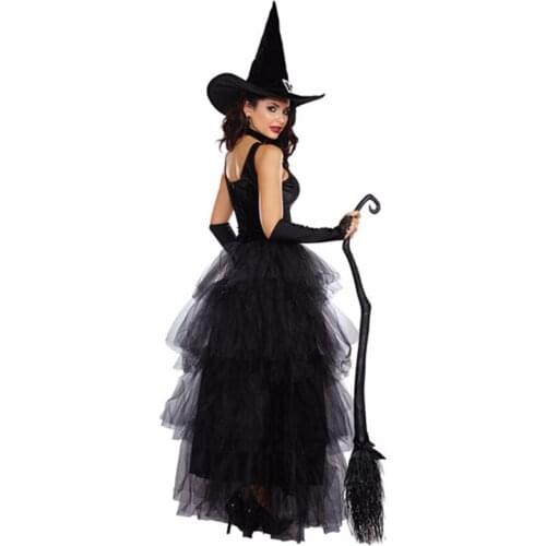 Medieval Style Women Sexy Witch Costumes Adult Halloween Cosplay Dress Black Witch Clothes Female Carnival Costume Fancy Dresses