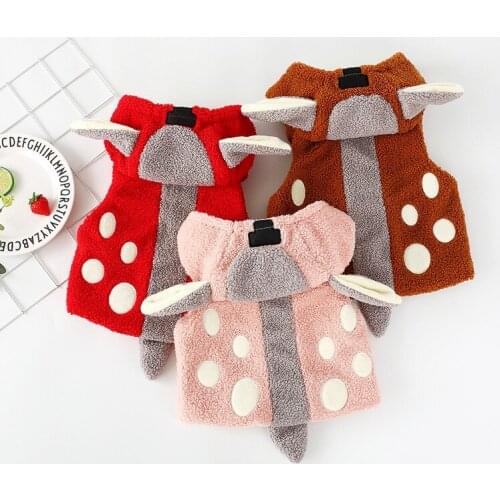 Fashionable Childrens Vest Cute Coral Velvet Waistcoats for Baby Girl Kids Polka Dot Hoodies Sleeveless Vests Coat Baby Clothes