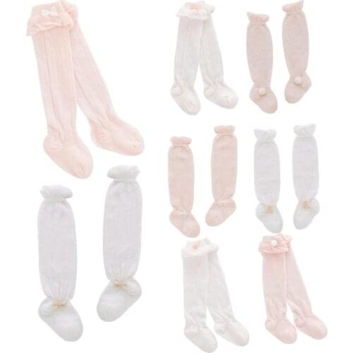 1 Pair Baby Anti-mosquito Socks Summer Thin Mesh Breathable Ice Silk Cotton Baby Long Knee Socks Bow Girl Socks 0-3 Years Old