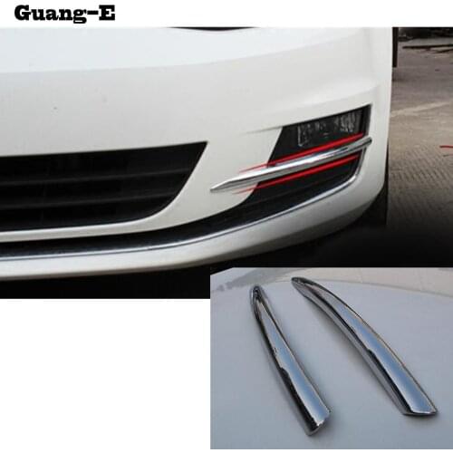 For Volkswagen VW Golf7 Golf 7 2014 2015 2016 2017 Body Head Front Fog Light Lamp Frame Stick ABS Chrome Trim Panel Frame 2pcs