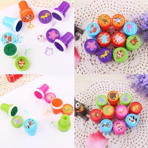 20 PCS Self-ink Stamps Stamper Party Favor For Kids DIY Crafts Educational Learning Classroom Reward Animal Sea Life