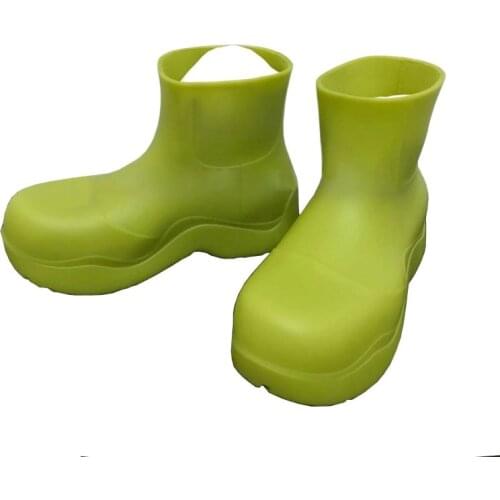 2020 New Women BV Rain Boots British Style Platform Water Proof Fashion Booties Ankle Rubber Boots Autumn Fashion Thick Shoes