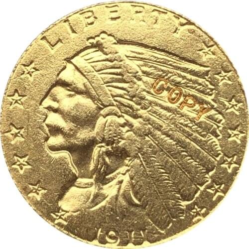 24-K gold plated 1911 $2.5 GOLD Indian Half Eagle Coin Copy