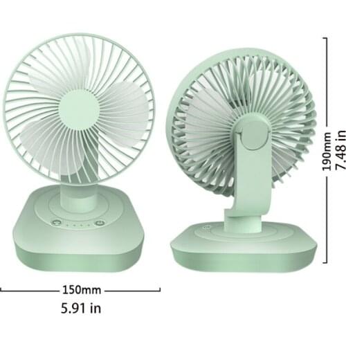 3000mAh USB Rechargeable 120 Degree Oscillation Desk Fan 3 Gear Shaking Head Fan for Home Office Dormitory Outdoor A10 21