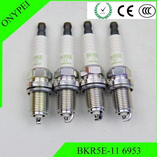 4pcs) BKR5E-11 6953 Spark Plug For Toyota Hyundai Mazda Suzuki Mitsubishi Jaguar BKR5E 11 BKR5E11