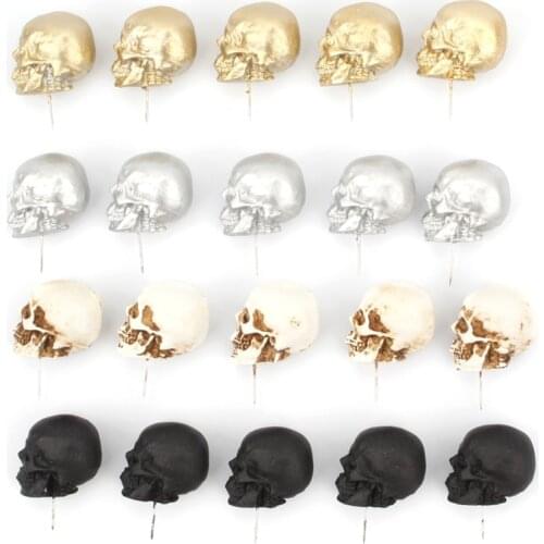 5pcs/box Resin Skull Thumbtack Drawing Pins Pushpin Cork Board Photo Wall Map Markers School Supply