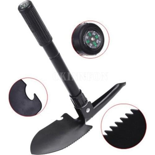 50Pcs/Lot Multi-function Military Portable Folding Camping Shovel Survival Spade Trowel Pick Garden Outdoor Tool