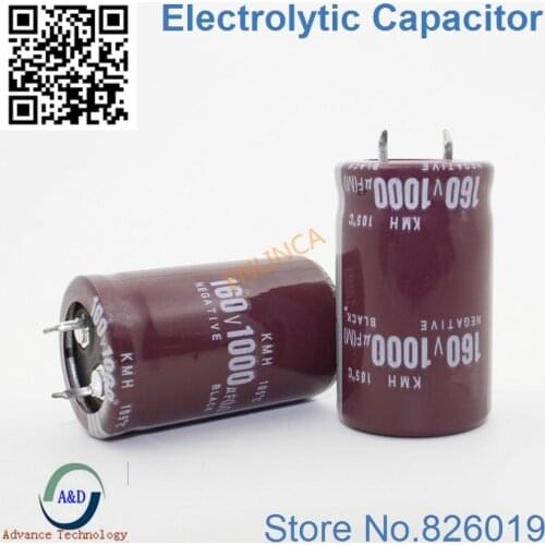 6pcs/lot 160v 1000uf Radial DIP Aluminum Electrolytic Capacitors size 25*40 1000uf 160v Tolerance 20