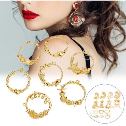 7/8 pieces Hollow Crafts blank Pendant Frame jewelry findings Handmade Craft DIY Jewelry earring necklace Pendant Making Tool