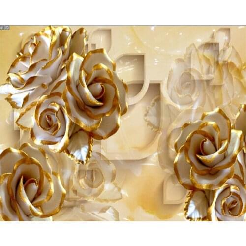 Beibehang Custom 3D reliefs roses jade carvings wallpaper background wall living room bedroom 3d frescoes photo wallpaper 3 d