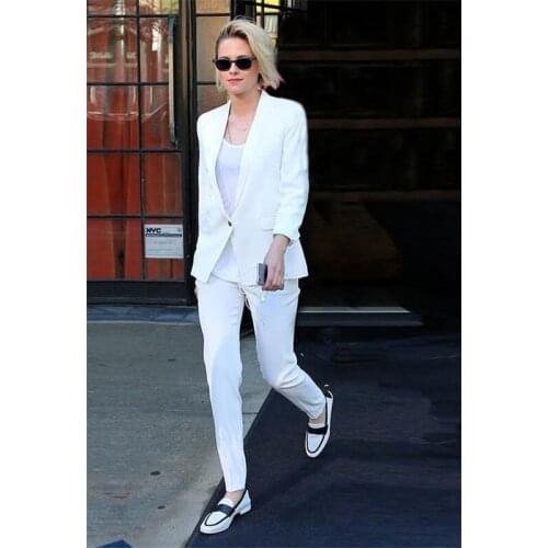 White Pant Suits Womens Business Suit Costumes for Women Office Suits Formal Work Wear Sets Uniform Styles Elegant Pants