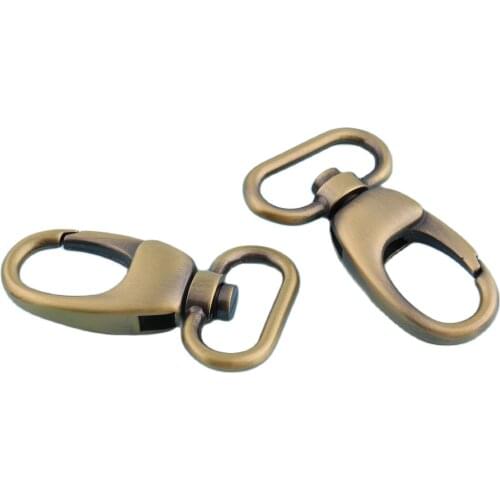 Bronze Lanyard clasp 25mm Large Swivel Clips Push Gate Metal Dog chains Lobster Snap Hook Purse Leash Buckles Craft Hardware