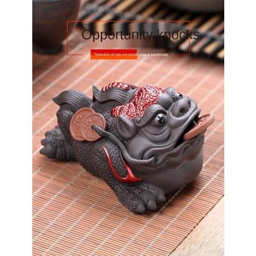 Golden Toad Tea Insect Purple Sand Supportable Lucky Tea Set Tea Table Tea Ornaments Decoration Boutique Zen Tea Ceremony Tea