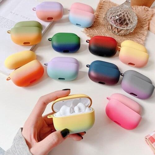 For VIVO TWS 2E Case Gradient colorful Matte Anti-fall Earphone Cases For vivoTWS2e Cover Hard Plastic Charging Box Accessories