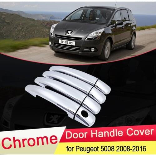For Peugeot 5008 2008 2009 2010 2011 2012 2013 2014 2015 2016 Luxuriou Chrome Door Handle Cover Trim Car Set Styling Accessories
