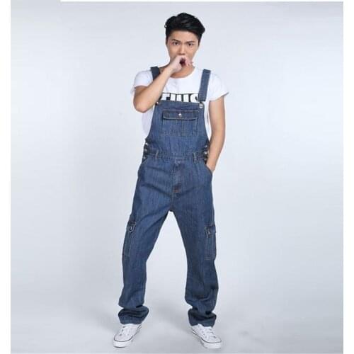 Jeans For Men 2021 Mens fashion Denim overalls for boys Male Casual Loose Jumpsuits Plus large size jeans Bib pants