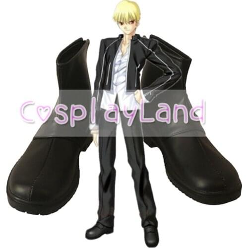 Fate Grand Order FGO Gilgamesh Cosplay Boots Shoes Black Men Shoes Costume Customized Accessories Halloween Party Shoes