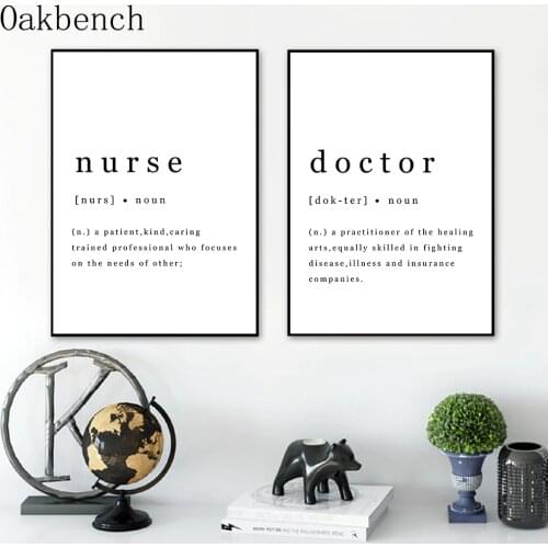 Black And White Painting Doctor Gift Posters And Prints Nurse Canvas Print Nordic Poster Minimalist Wall Pictures Clinic Decor