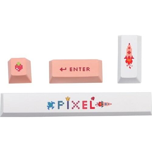 C1FB OEM PBT Profile Keycap 5-side Sublimation 4-key Spacebar Accessory for Mechanical Keyboard ESC Enter Button Lot of 4