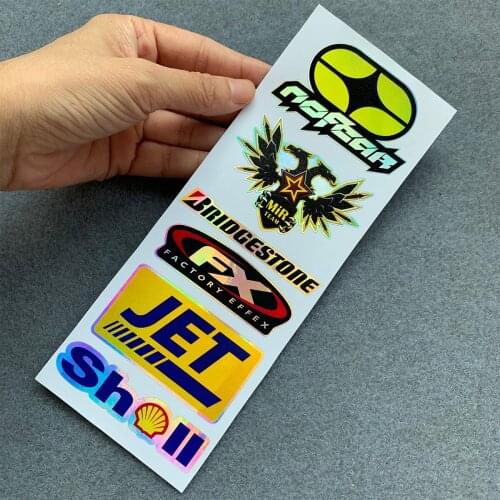 Laser Rainbow Motorcycle Side Strip Bike Helmet Sticker Car Styling Vinyl Decal For YAMAHA Honda KTM Kawasaki Suzuki Vespa A03