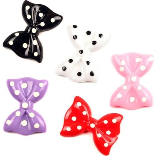 LF 20Pcs 27x20mm Mixed Bowknot Resin Cabochon Flatback Decoration Crafts Embellishments For Scrapbooking Diy Accessories