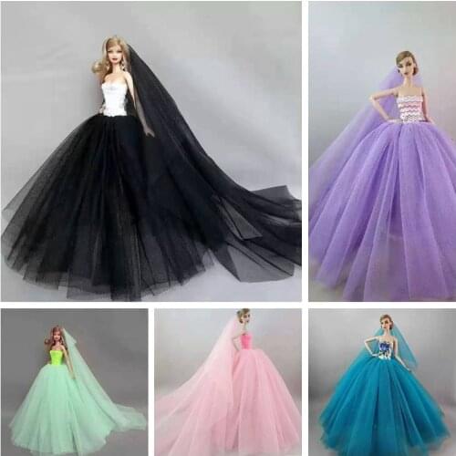 Fashion Princess Wedding Dress 1/6 BJD Clothes for Barbie Doll Clothes Outfits 11.5" Dolls Accessories Party Gown Child Toy Gift