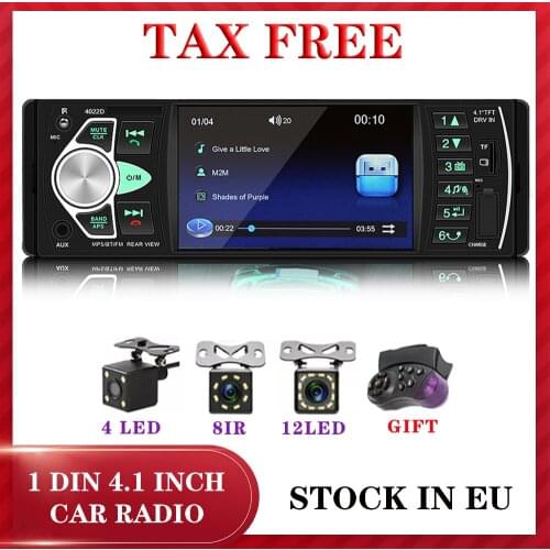 MP3 4.1' Car Radio Videos 1din Auto Audio Car Stereo FM Bluetooth AUX Input Rear View Camera MP5 Subwoofer Radios In Dash Head