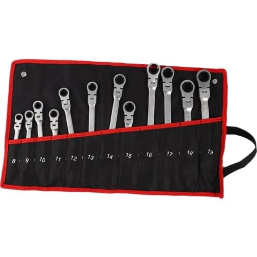 A Set Of Keys For Car Repair Adjustable Combination Gear Nut Wrench With Ratchet Box End Open Spanner Auto Repair Hand Tools Set