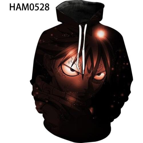 2021 New Animation Fair tail boys' and girls' Hoodie 3D printing animation American leisure retro spring and autumn Sweatshirt