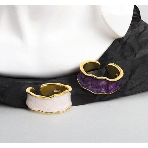 New Design Korea Fashion Colorful Drip Glaze Geometric Round Metal Open Rings for Women Party Jewelry Gifts Dropshipping