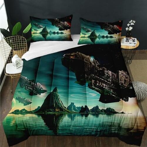 Super Soft Quilting 3D Print Fashion Outer Space Pattern Galaxy Star Sky Custom Quilt Suitable For Boy Girl Home Bedroom Decor