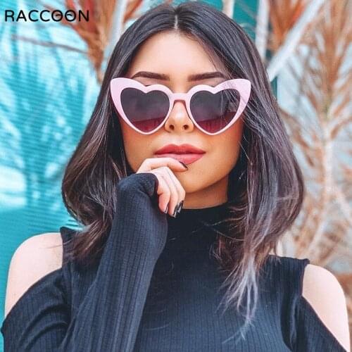Fashion Love Heart Ladies Red Sunglasses Sexy Pink Outdoor Party Women Sun Glasses Cute Big Oval Frame Female Sunglass UV400