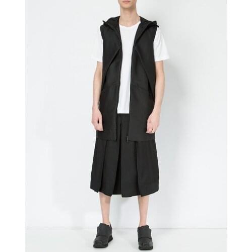 Clothing Mens Hair Stylist fashion Handmade Zipper design multi-layer culottes Wide Leg Pants plus size costumes