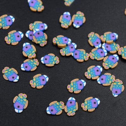 50g/Lot Polymer Soft Clay Goldfish Slices Sprinkles Colorful Fish for Crafts Making, DIY Filler Accessories