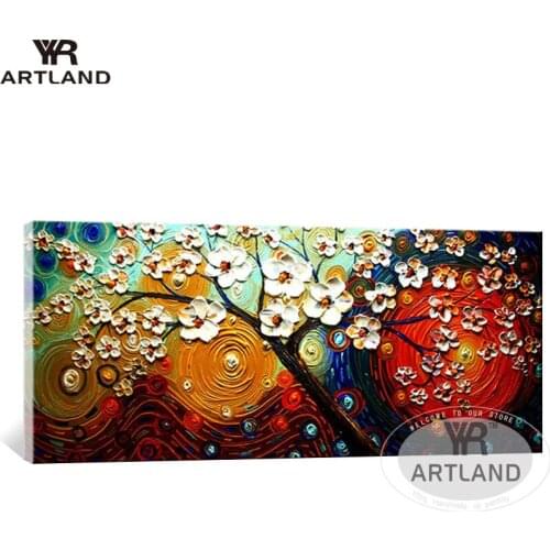 Gift POP modern beautiful flowers for holiday decoration home decoration Hand-painted thick oil painting for living room bedroom
