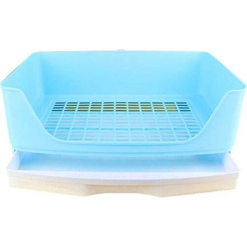 Practical Large Rabbit Litter Box with Drawer, Corner Toilet Box with Grate Potty Trainer, Bigger Pet Pan for Adult Guinea Pigs