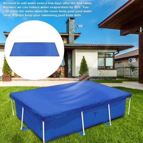 Rectangle Swimming Pool Cover Dustproof Wear-resistant Tarpaulin Protection Mat For Outdoor Villa Garden Without Mounting Bracke