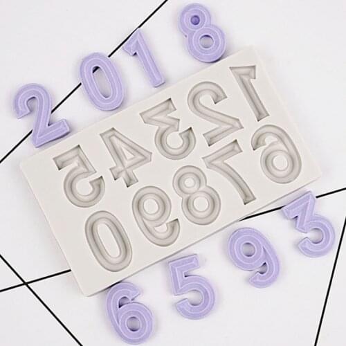 Number Silicone Mold Fondant Mould Cake Decorating Tools Chocolate Gumpaste Mold, Sugarcraft, Kitchen Accessories