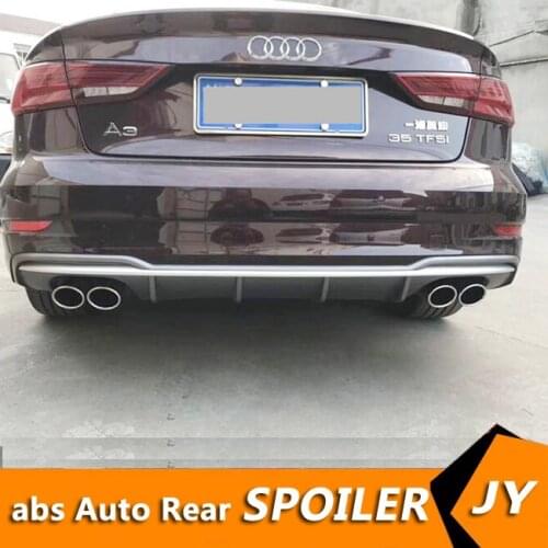 For Audi A3 S3 Body kit spoiler 2017-2019 For Audi A3 SLINE ABS Rear lip rear spoiler front Bumper Diffuser Bumpers Protector