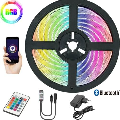 LED Strip Light Bluetooth RGB 2835 Flexible Lamp Tape Ribbon With Diode DC EU power supply 12V 10M 32.8ft Holiday Xmas New Year