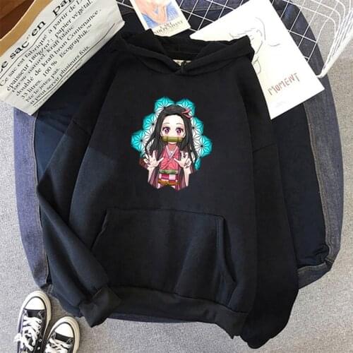 New Anime Demon Slayer Men Hoodie Kawaii Kamado Nezuko Graphic Pullovers Fashion Cartoon Kimetsu No Yaiba Sweatshirt Male