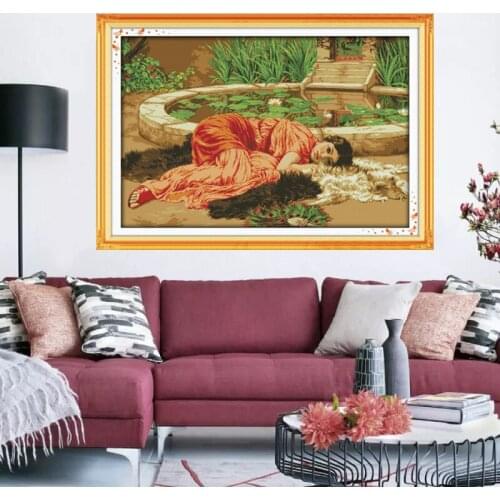 Comfortable Cross Stitch Kits Embroidery Needlework Kit Home Decor Printed Canvas DMC Counted printed Cross-stitch set