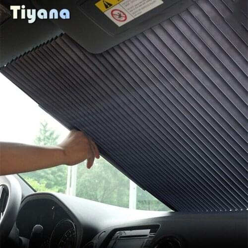 Retractable Sun Visor Automobile Blackout Curtain Automatic Car Front Windshield Heat Insulation Suitable For Compatible Models